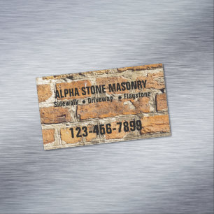 Mason Contractor Stone Paver Paving Stone Masonry Magnetic Business Card