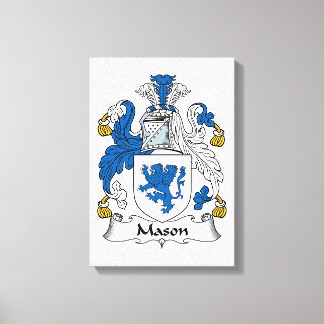 Mason Family Crest Canvas Print (Front)
