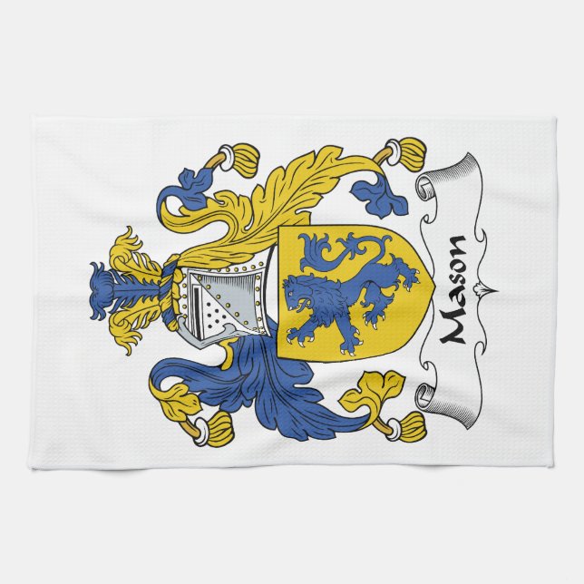 Mason Family Crest Kitchen Towel (Horizontal)