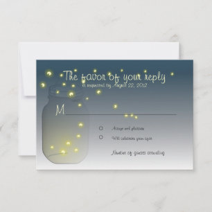 Mason Jar and Fireflies at Dusk RSVP Card