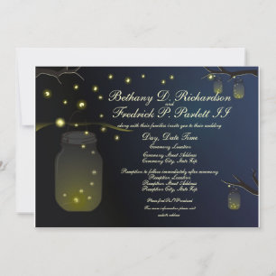 Mason Jar and Firefly Wedding Invitation & details