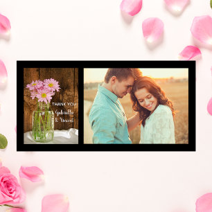 Mason Jar and Pink Daisies Barn Wedding Thank You Card
