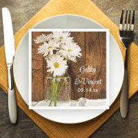 Mason Jar and White Daisies Barn Wedding