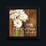 Mason Jar and White Daisies Country Barn Wedding Gift Box<br><div class="desc">The personalized Mason Jar and White Daisies Country Wedding Gift Box makes a lovely keepsake gift for the bride or her bridesmaids and bridal party. This pretty custom rustic chic marriage gift box features a quaint digitally enhanced floral photograph of a glass canning jar filled with white daisy flower blossoms...</div>