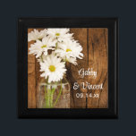 Mason Jar and White Daisies Country Barn Wedding Gift Box<br><div class="desc">The personalized Mason Jar and White Daisies Country Wedding Gift Box makes a lovely keepsake gift for the bride or her bridesmaids and bridal party. This pretty custom rustic chic marriage gift box features a quaint digitally enhanced floral photograph of a glass canning jar filled with white daisy flower blossoms...</div>