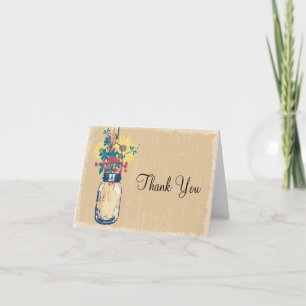 Mason Jar and Wildflowers Thank You