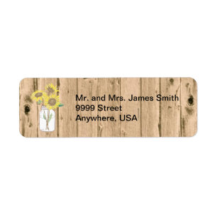 Mason Jar and Wood Mailing Label
