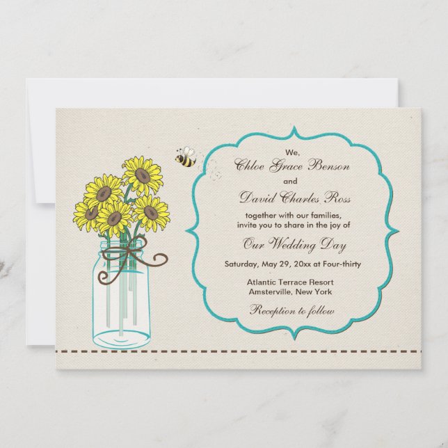 Mason Jar Arrangement Invitation (Front)