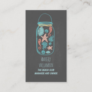Mason Jar Beach Nautical Coastal Underwater Business Card