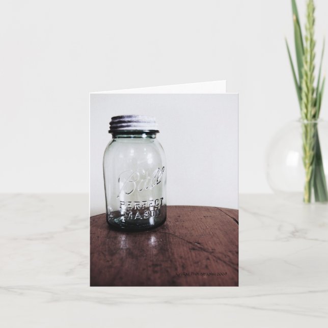 Mason Jar Blank Note Card (Front)