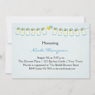 Mason Jar Bunting, Bridal Shower Invitation