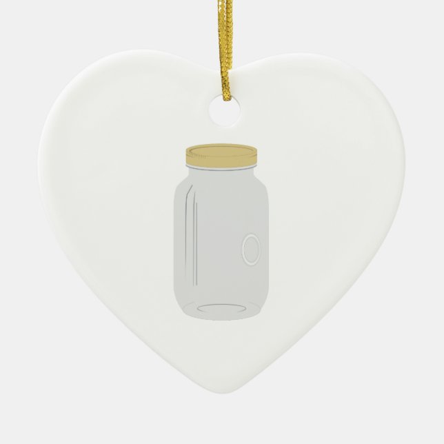 Mason Jar Ceramic Ornament (Front)