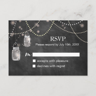 Mason Jar Chalkboard RSVP Cards