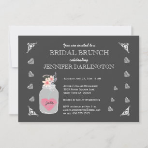 Mason Jar Chalkboard Rustic Bridal Brunch A01D Invitation