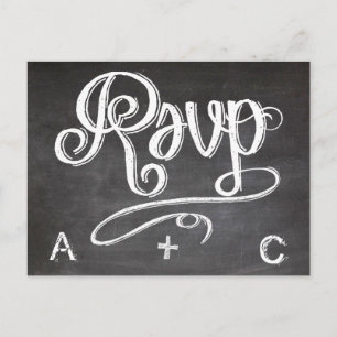 Mason Jar Chalkboard Wedding RSVP Response Invitation Postcard