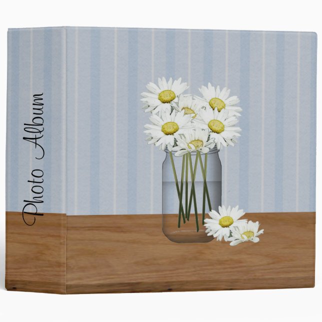 Mason Jar, Classeur De Daisies (Devant/Côté)