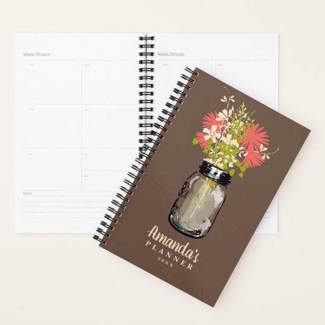 Mason Jar Coral Planner (Display)