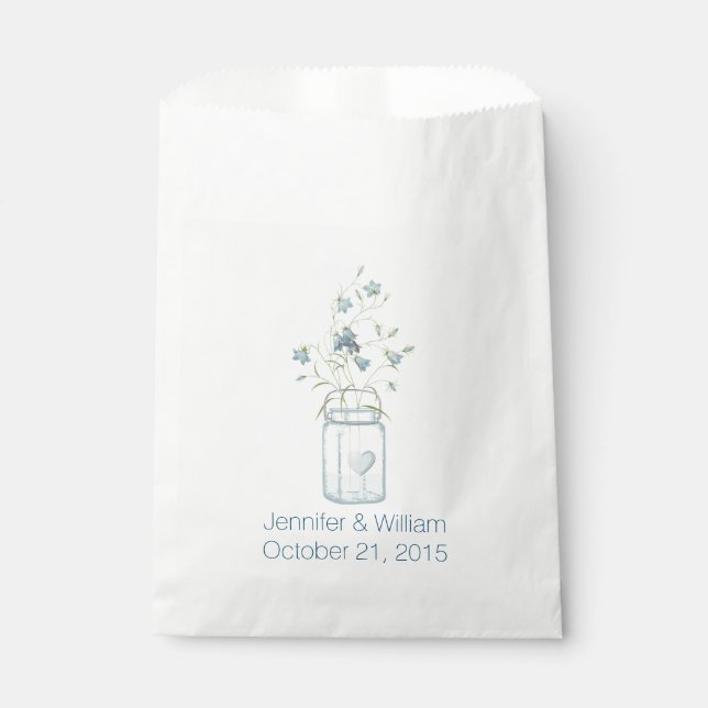 Mason Jar Custom Wedding Favour Bag (Front)