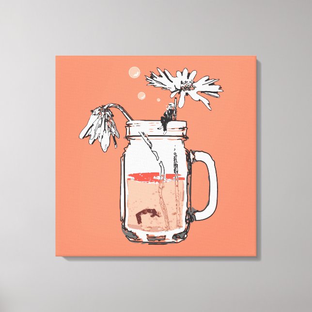 mason jar daisies death canvas print (Front)