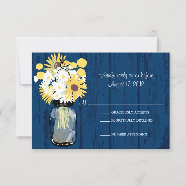 Mason Jar Daisies Tournesols & Billy Balls RSVP (Devant)