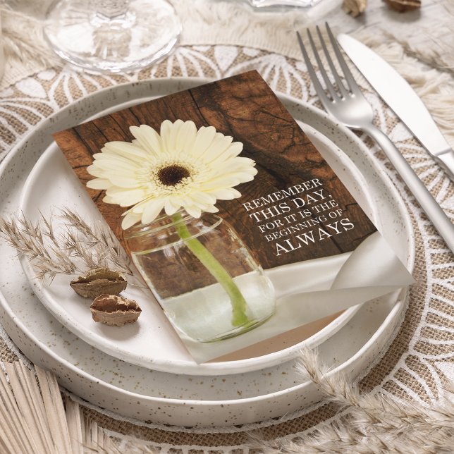 Mason Jar Daisy Country Wedding Save the Date Invitation (Creator Uploaded)