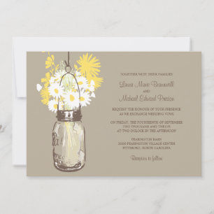Mason Jar et les invitations aux mariages Fleurs s
