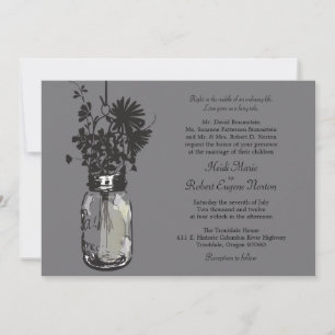 Mason Jar et les invitations aux mariages Fleurs s