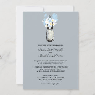 Mason Jar et les invitations aux mariages Fleurs s