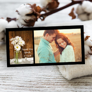 Mason Jar et White Daisies Barn Mariage Merci