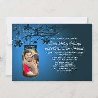 Mason Jar Evening Outdoor Wedding Invitation