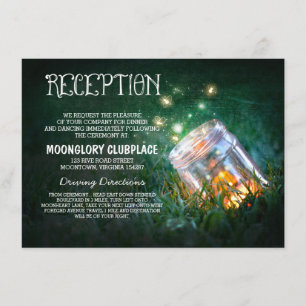 mason jar fireflies evening wedding reception enclosure card