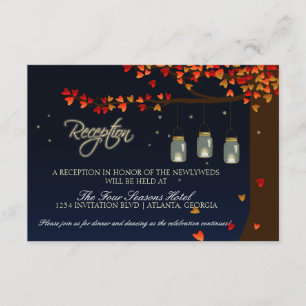 Mason Jar Fireflies Oak Tree Reception Enclosure Card