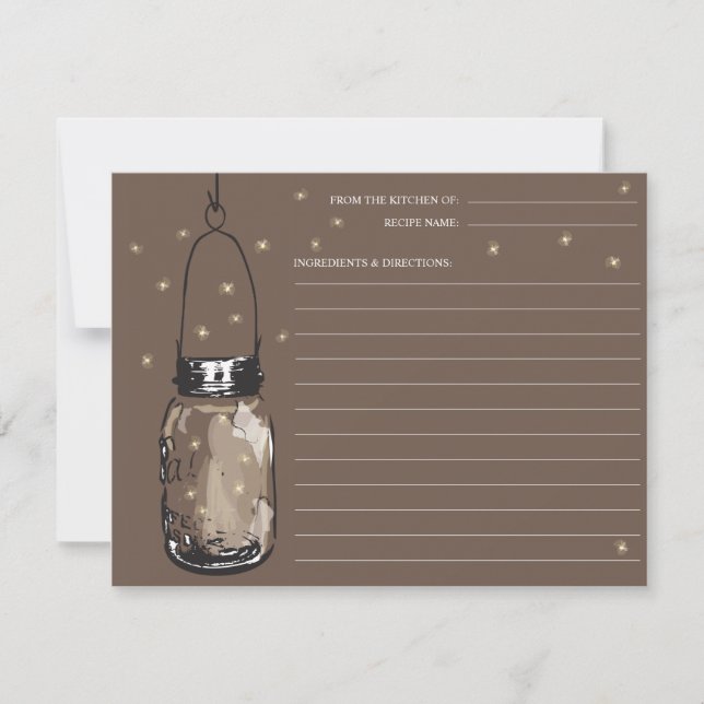 Mason Jar & Fireflies Recipe Card (Front)