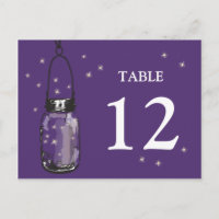 Mason Jar & Fireflies Table Card