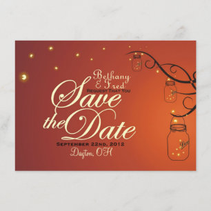 Mason Jar & Firefly Enregistrer la carte postale D