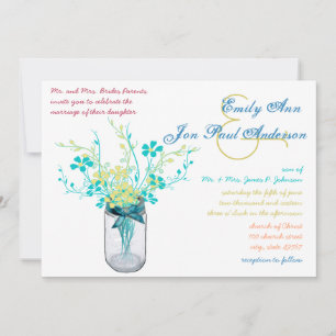Mason Jar Fleur Fleur Wild Invitations de mariage