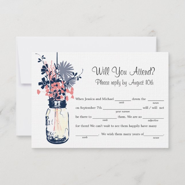 Mason Jar Fleur sauvage LIB RSVP (Devant)