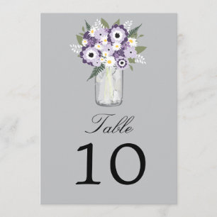 Mason Jar Floral   Table Number