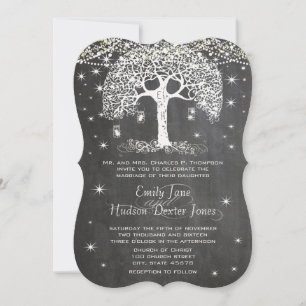 Mason Jar Forest Chalkboard Tree Invitation