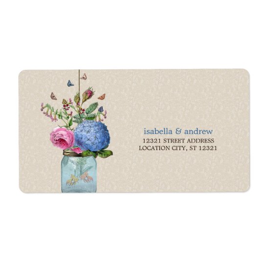 Mason Jar - Goldfish Love Shipping Label