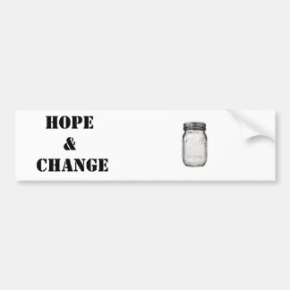 Mason Jar: Hope and Change Bumper Sticker