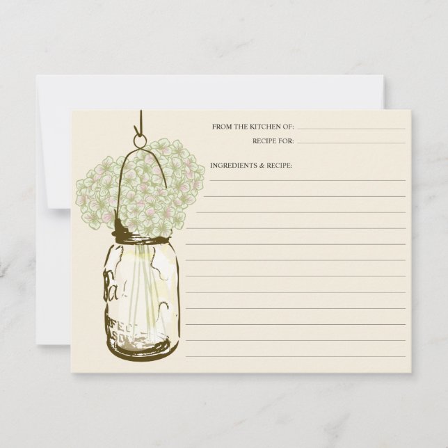 Mason Jar & Hydrangeas Recipe Card (Front)