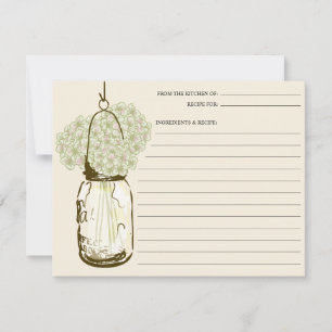 Mason Jar & Hydrangeas Recipe Card
