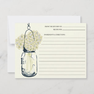 Mason Jar & Hydrangeas Recipe Card