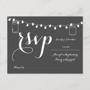 Mason jar illumine mariage cartes RSVP