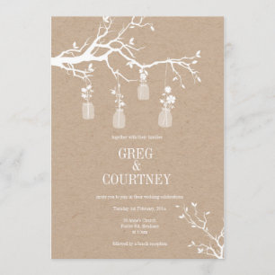 Mason Jar Invitation Kraft