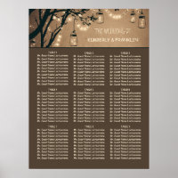 Mason Jar Lights Rustic Wedding Seating Chart
