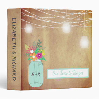 Mason Jar Lights Vintage Paper Favourite Recipes Binder