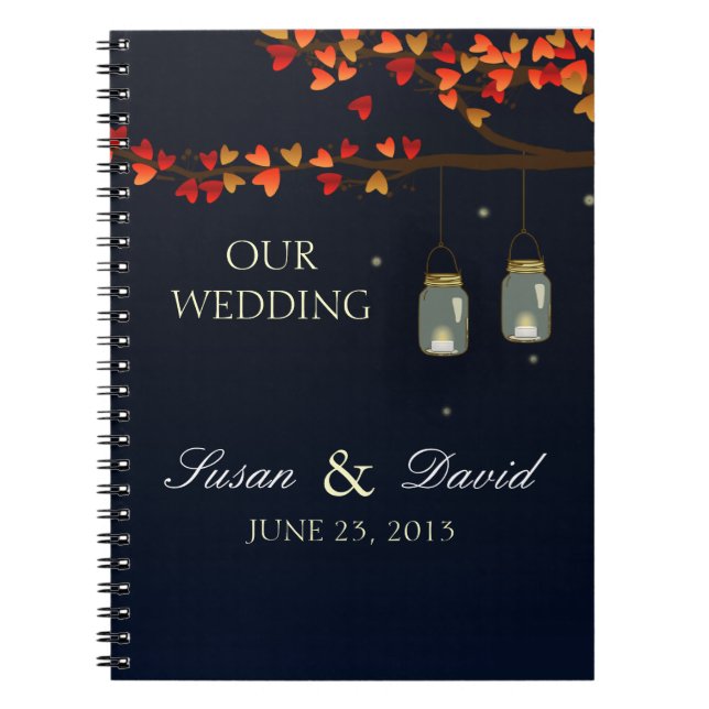 Mason Jar Oak Tree Wedding Notebook (Front)