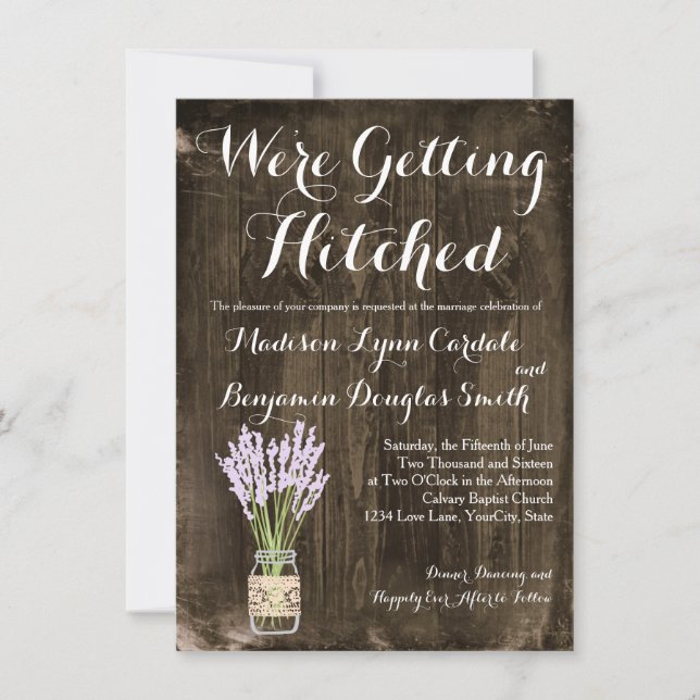 Mason Jar Obtenir des Invitations de Mariages camp (Devant)